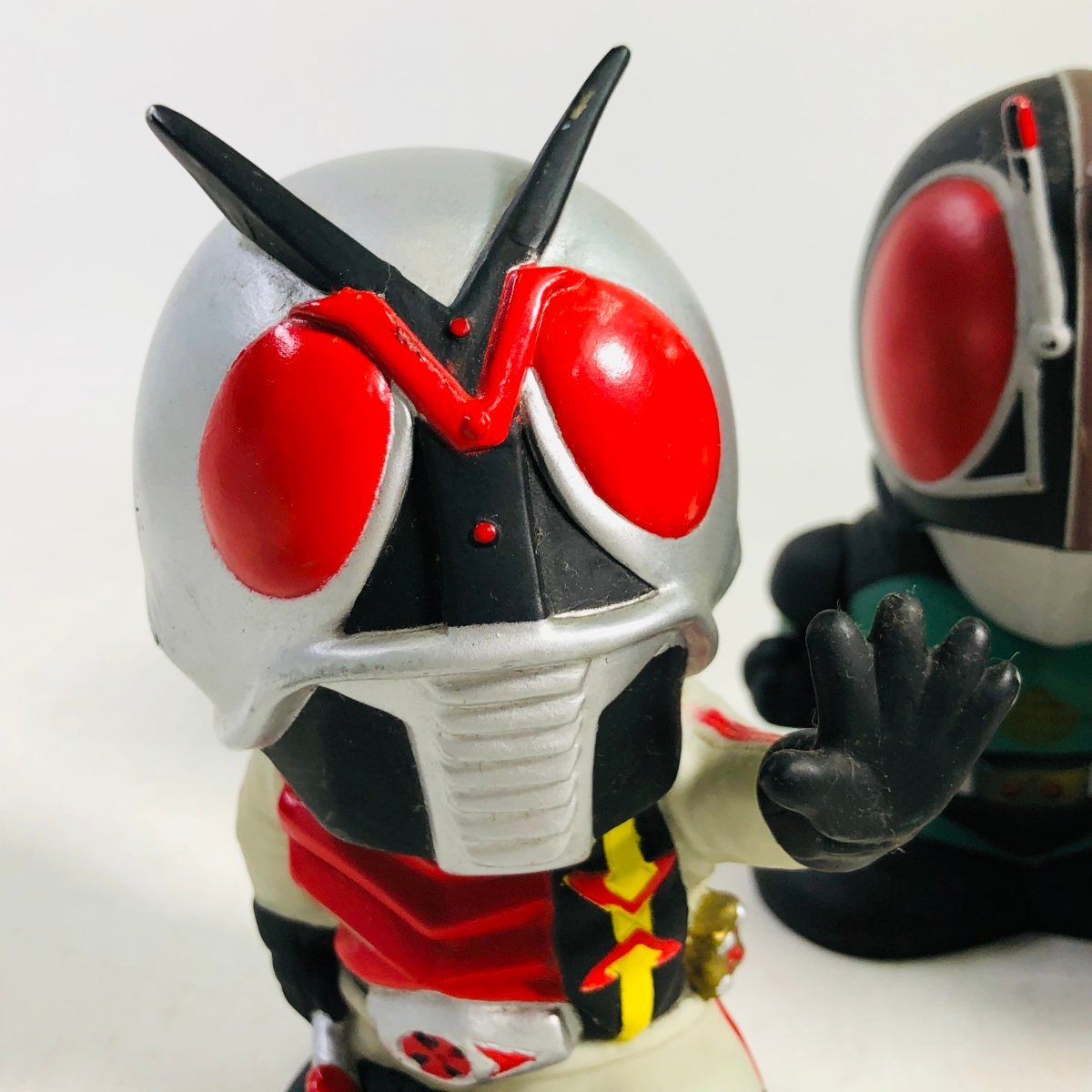 中古品 仮面ライダー ソフビ貯金箱 仮面ライダー 旧2号 X BLACK RX 3種
