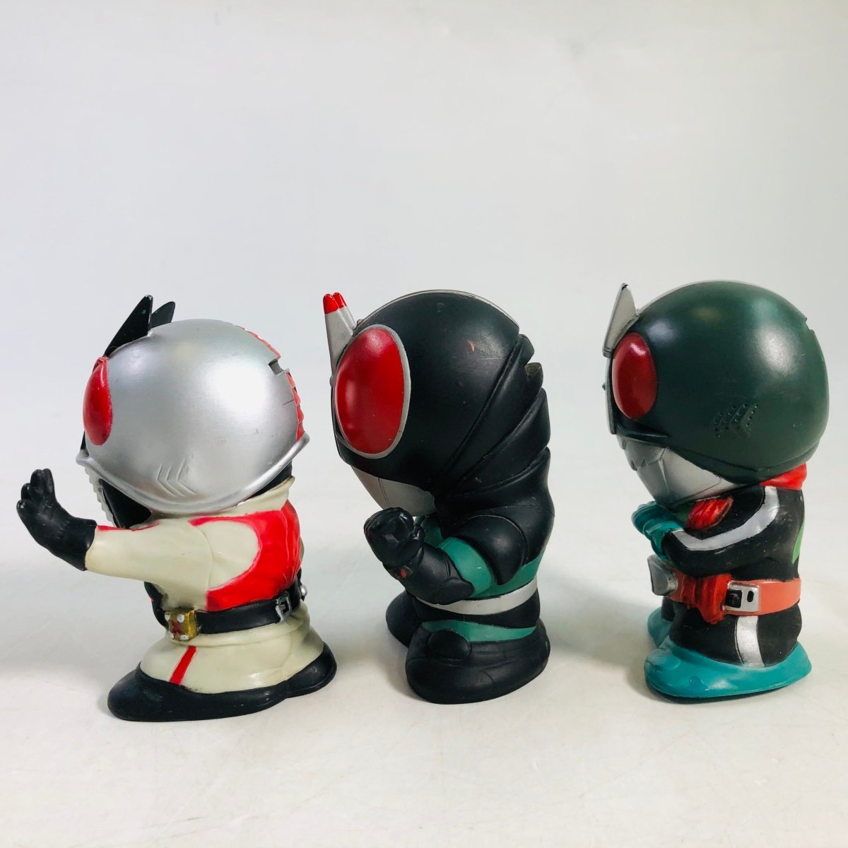 中古品 仮面ライダー ソフビ貯金箱 仮面ライダー 旧2号 X BLACK RX 3種