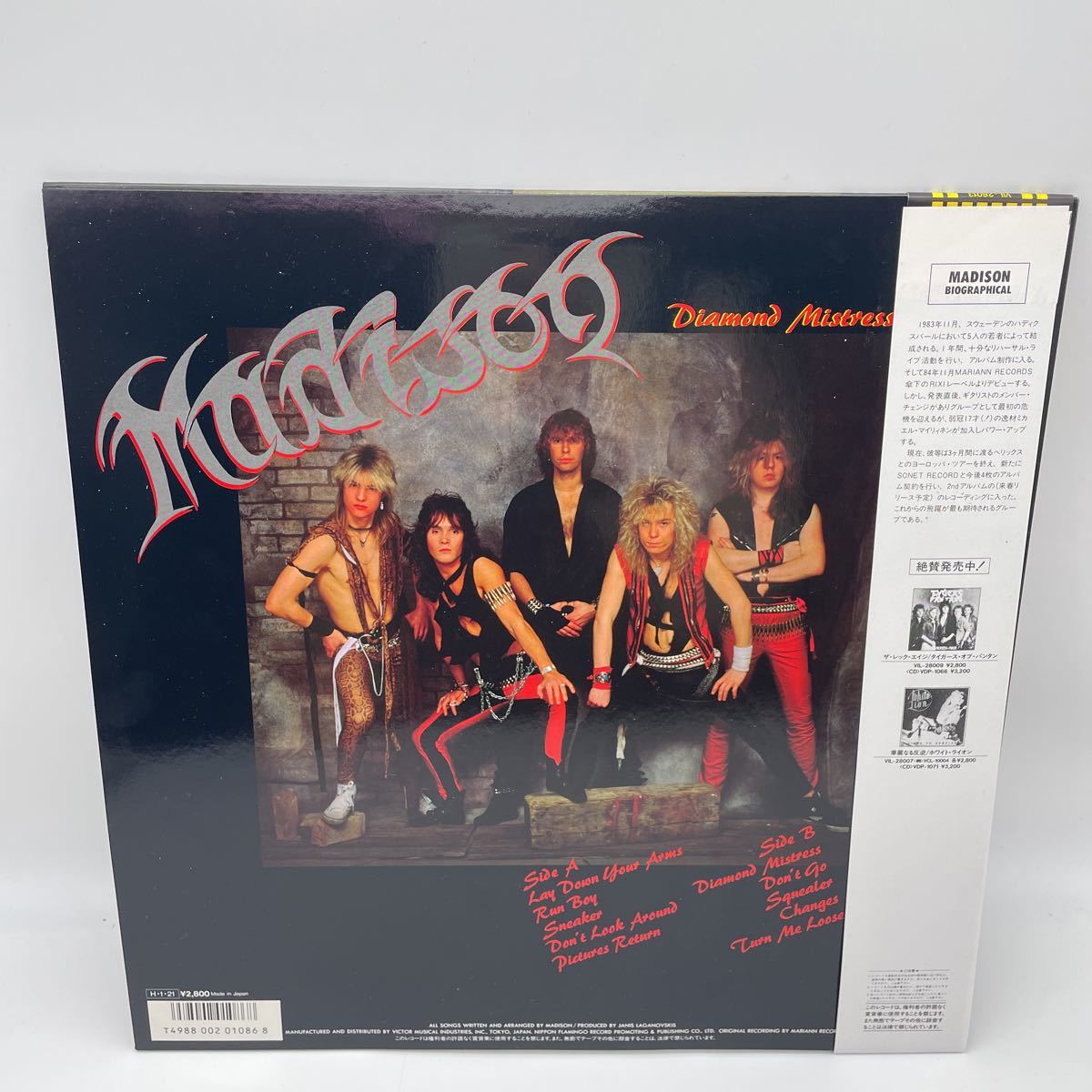 帯付】マディソン/神嵐の序曲/レコード/LP/VIL-28013/Madison/Diamond 