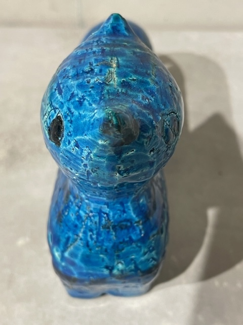 1点限定Vintage□BITOSSIビトッシ□リミニブルー/猫□陶器 オブジェ