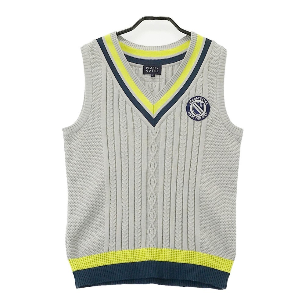 PEARLY GATES パーリーゲイツ Vネックニットベスト グレー系 2
