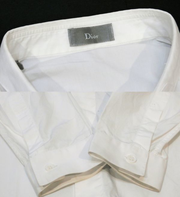 国内正規品 Dior Homme 比翼仕立てコットン長袖 ドレスシャツ