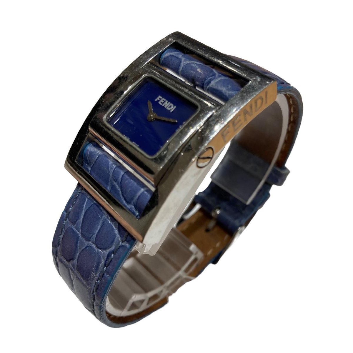 FENDI フェンディ クォーツ 革ベルト ブルー系 レディース 腕時計 稼働