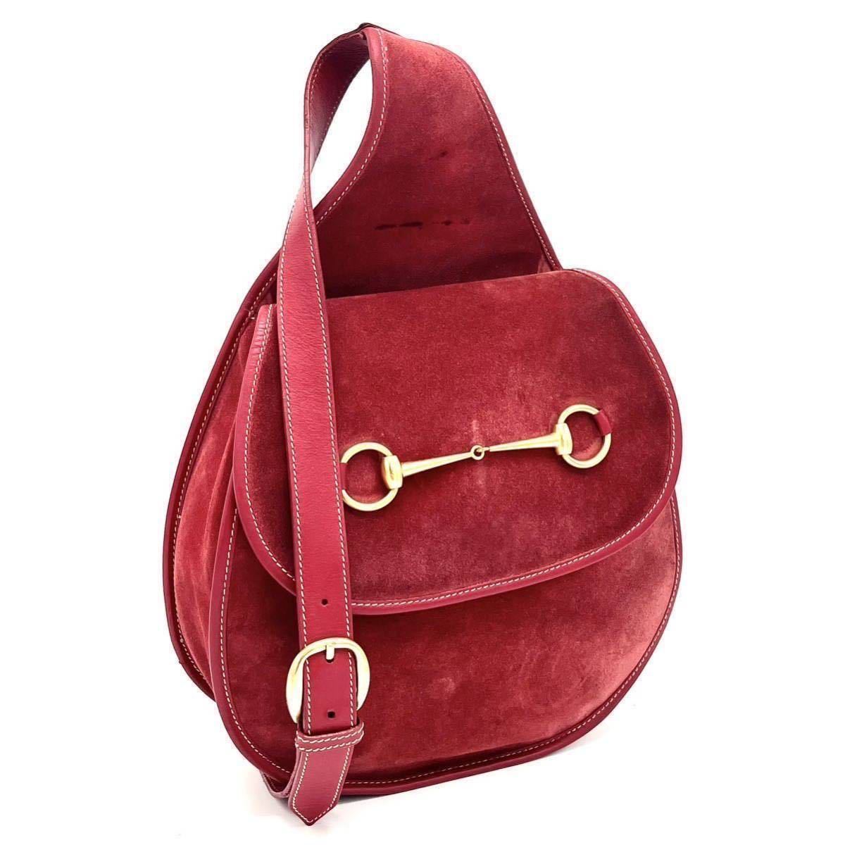 1円 GUCCI グッチ スエード レザー ホースビット ゴールド金具 