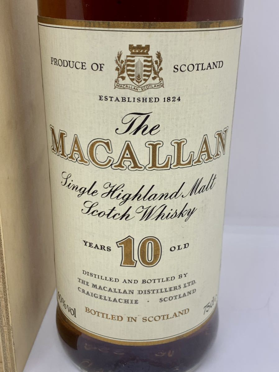 The MACALLAN マッカラン 10年 750ml 木箱付 旧ボトル 未開栓 MACALLAN マッカラン 10年 旧ボトル 箱付 750ml 40% ハイランド