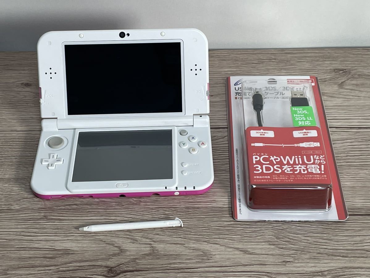 送料無料 1円〜 New3DSLL Newニンテンドー 3DS LL ホワイト ピンク  