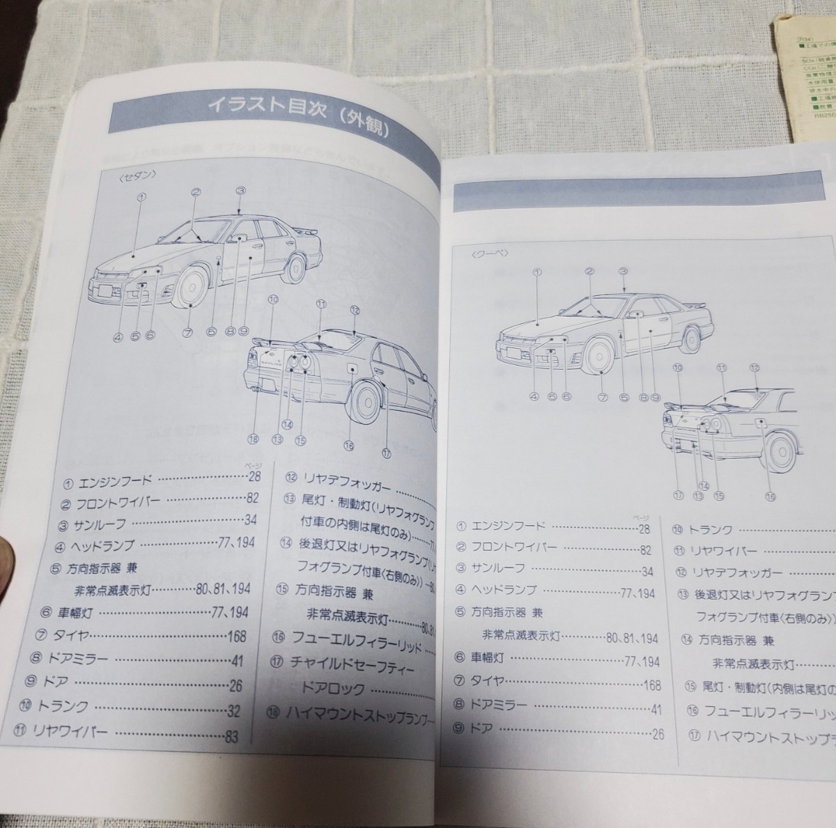 日産 スカイラインR34 取扱説明書 環境ノート HR34 ER34 R34の入札履歴