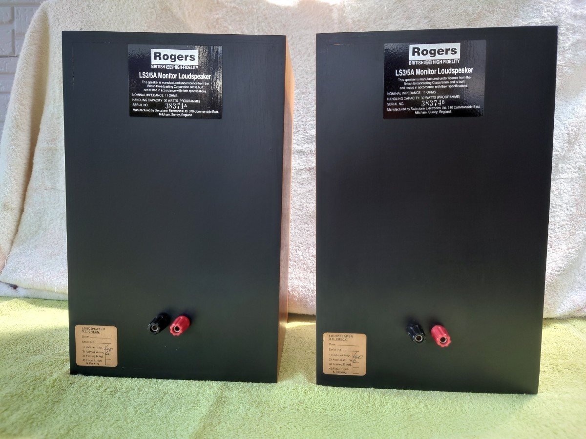 ROGERS LS3/5A ブラック 11ohms ペア Rogers LS3/5A MONITOR SPEAKER 