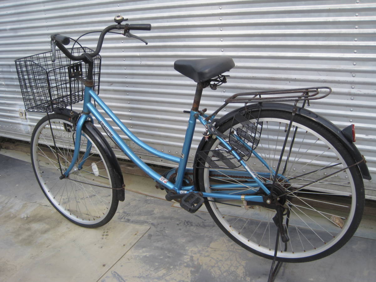 すぐ乗れる ママチャリ シティサイクル 自転車 26インチ charoltte 青 