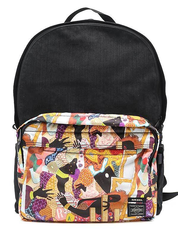 大人気，品質保証 DIESEL &times; PORTER ディーゼル &times; ポーター ARTWORK TADANORI YOKOO BACK PACK バックパック リュック ブラック TLS(かばん、バッグ)｜売買されたオークション情報、yahooの商品情報をアーカイブ公開 - かばん、バッグ