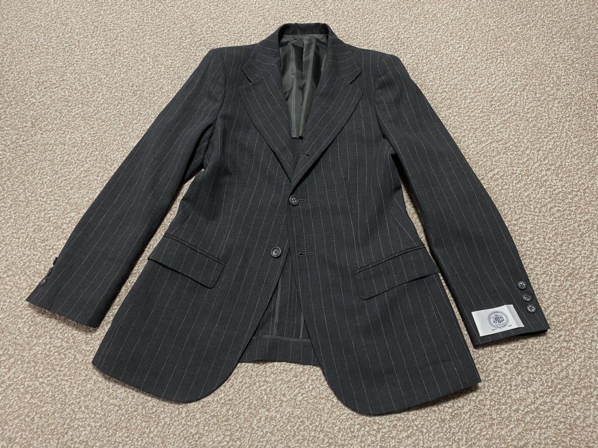 未使用★Jプレス★夏物 薄手 3B 段返り テーラード ジャケット★グレー ストライプ柄★M～細身L　J.PRESS/ジェイプレス/ブレザー