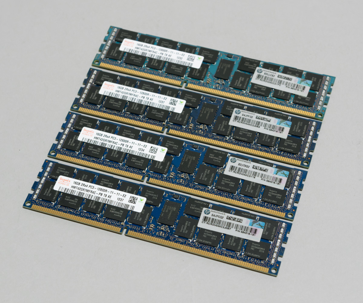 合計64GB(16GBx4) DDR3-1866 ECC XeonやMacPro PCパーツ 合計64GB