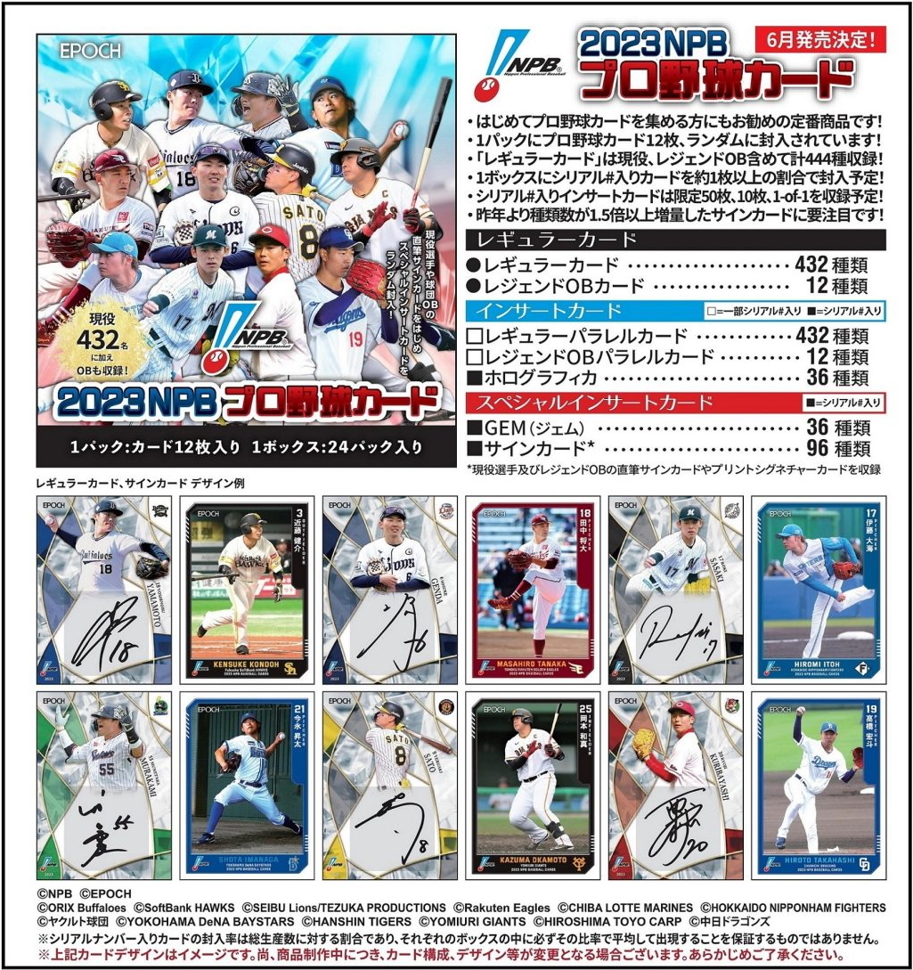 2023 EPOCH NPB プロ野球カード 未開封1カートン（12ボックス） 1Case 