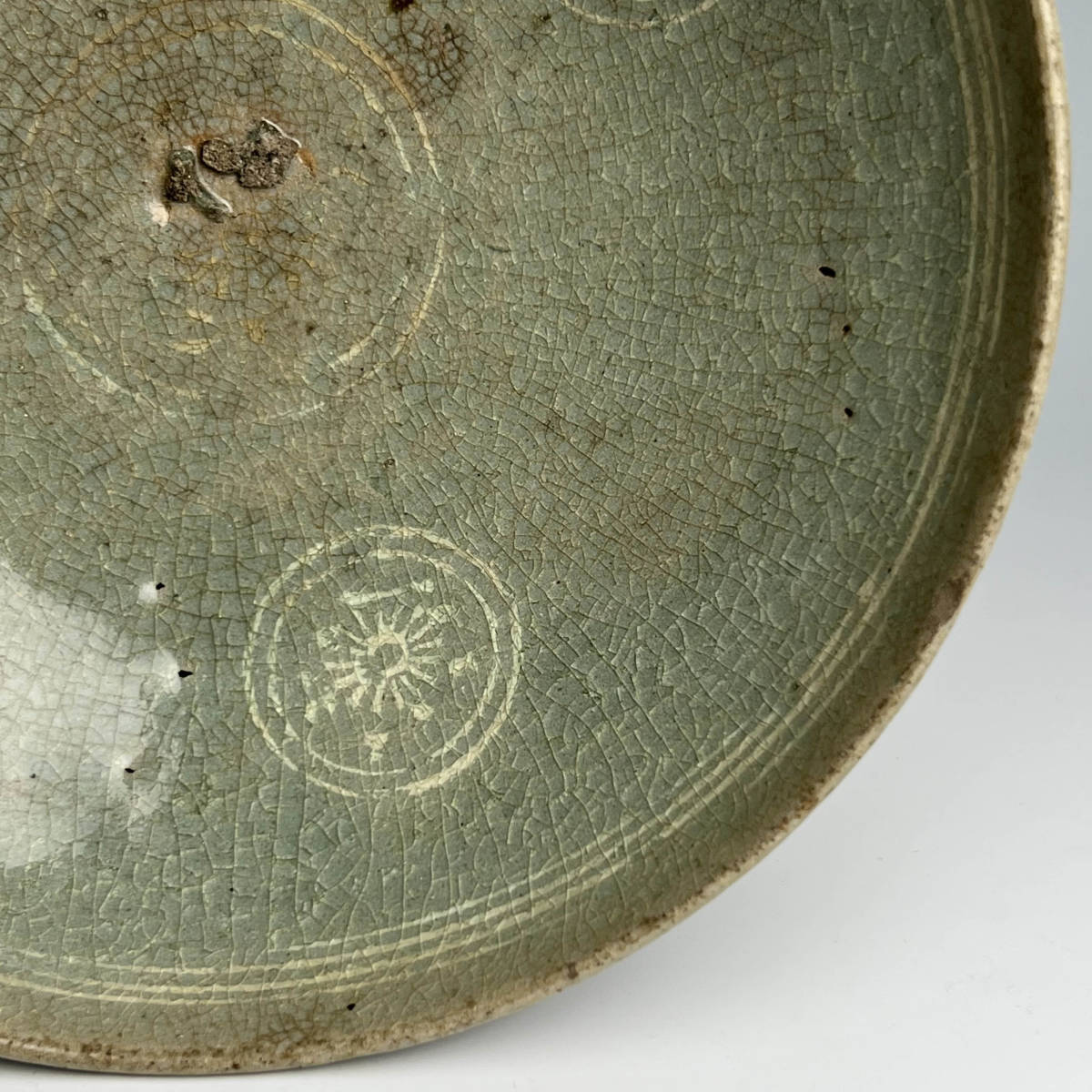 A343 高麗青磁象嵌茶碗 李朝・高麗コレクター放出品 朝鮮古陶磁 中国
