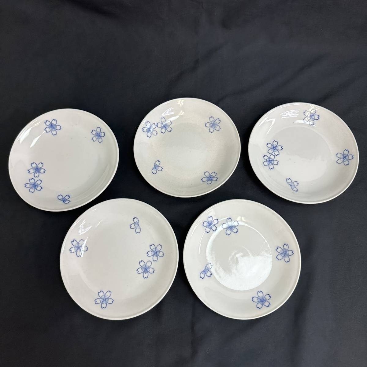 23L0624 深川製磁 オールド深川 桜 花びら文 食器 プレート 5枚 セット