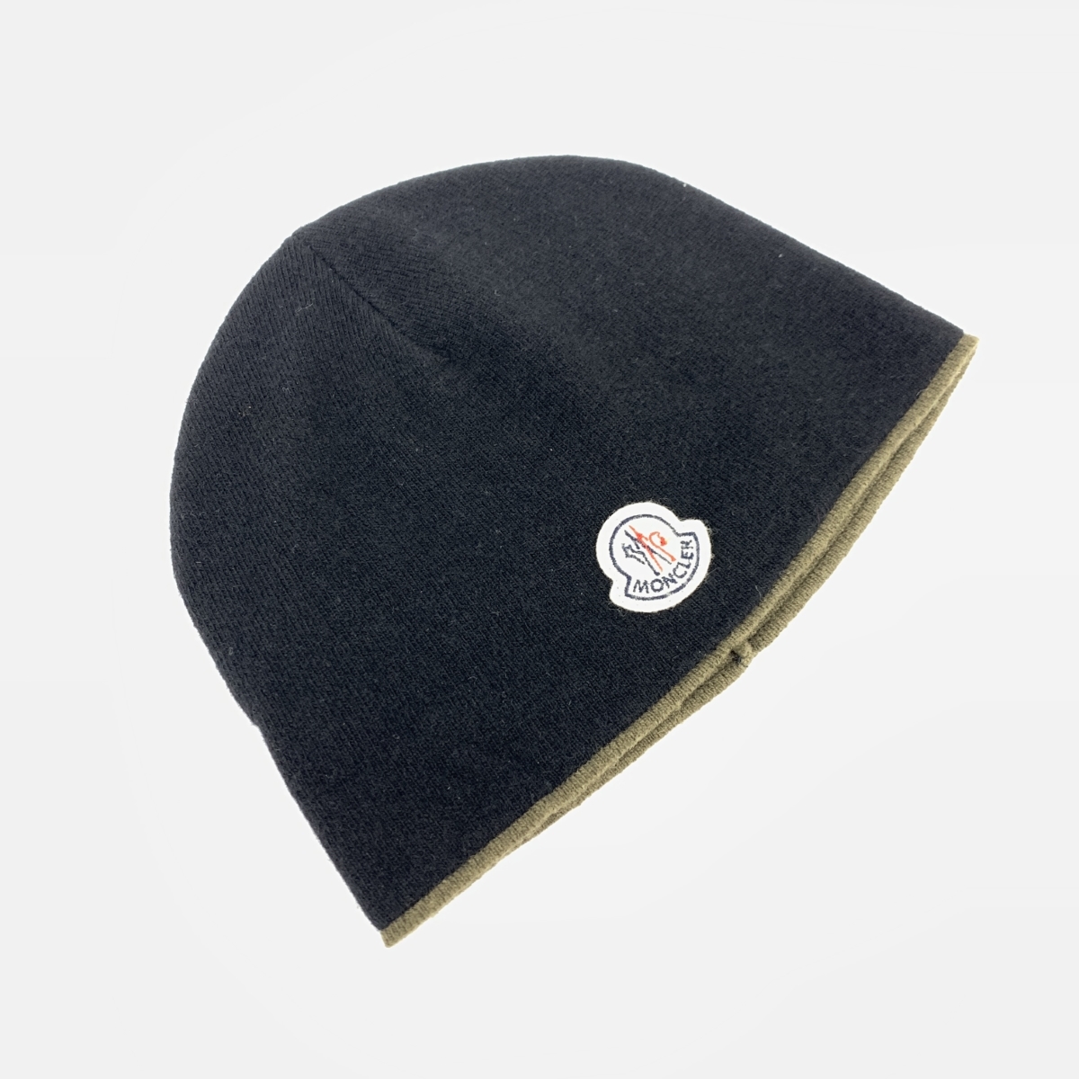 ◇MONCLER モンクレール ニット帽 ◇ ブラック ウール80％ メンズ 帽子