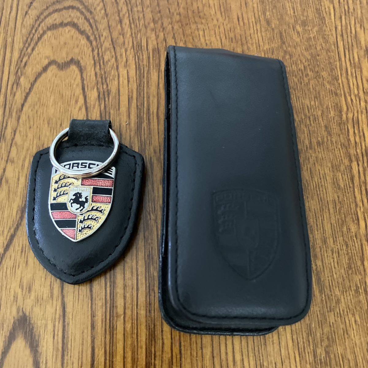 2点セット 純正 ポルシェ キーホルダー ブラック 中古品 スマートキー 