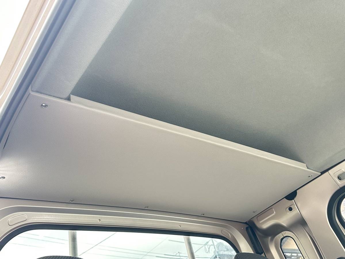 ダイハツ ハイゼットジャンボ S500P S510P オーバーヘッドシェルフ リヤシェルフ 収納棚 天井 穴加工不要 合皮レザー 色：グレー 3