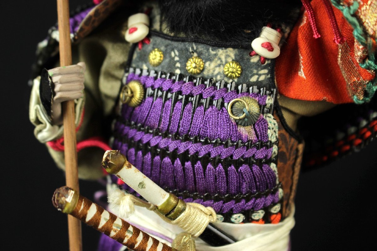 董芸】大正年期 日本人形 武将 加藤 清正 像 人形 武者人形 蔵出品 [