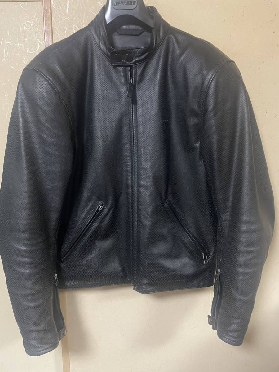 【1，000円スタート】DAINESE/ダイネーゼ パンチングレザージャケット EU size50 / JPN size L