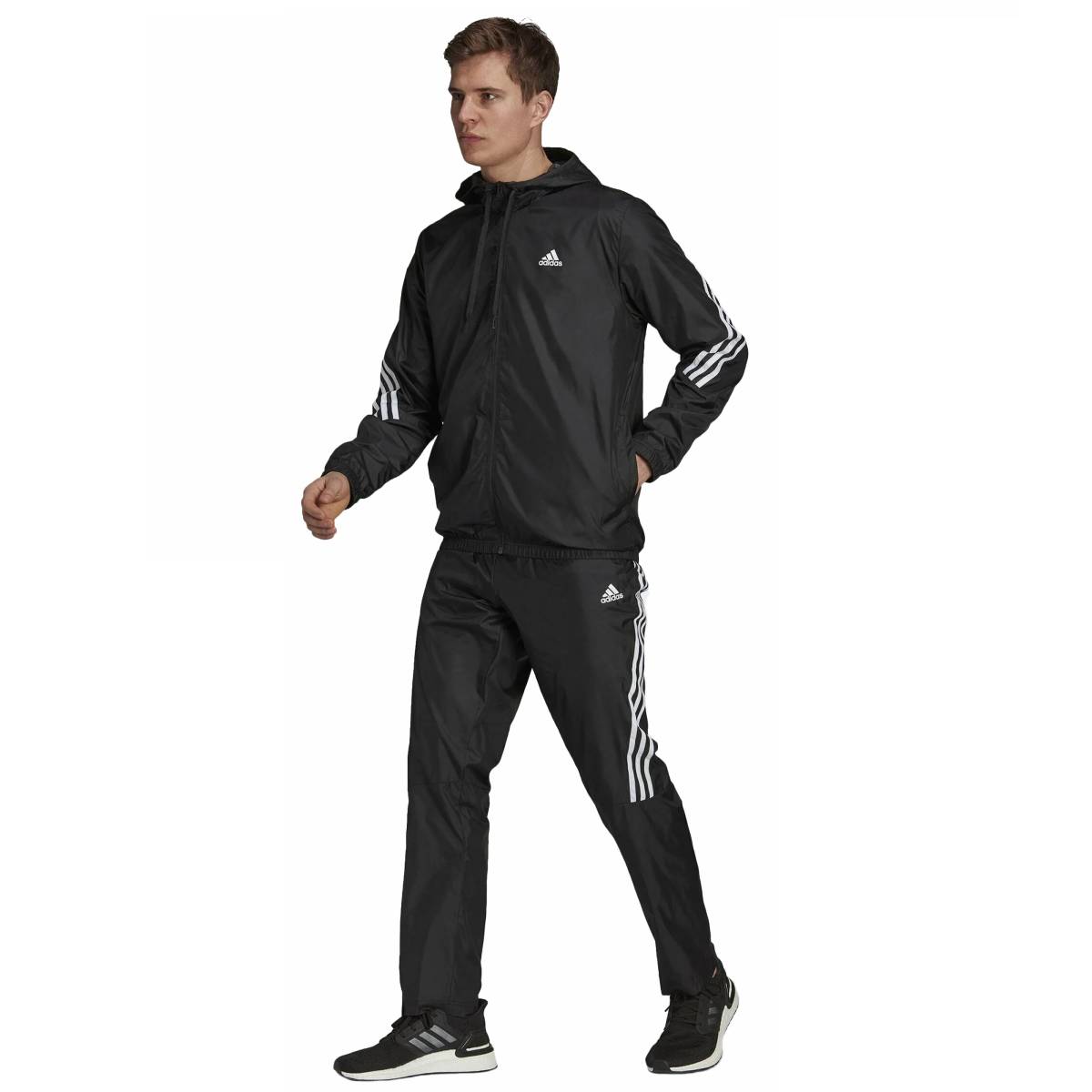 ■アディダス ウーブン トラックスーツ セットアップ ブラック/ホワイト 新品 XO(3L)サイズ adidas WVN TRACKSUIT SETUP H15580