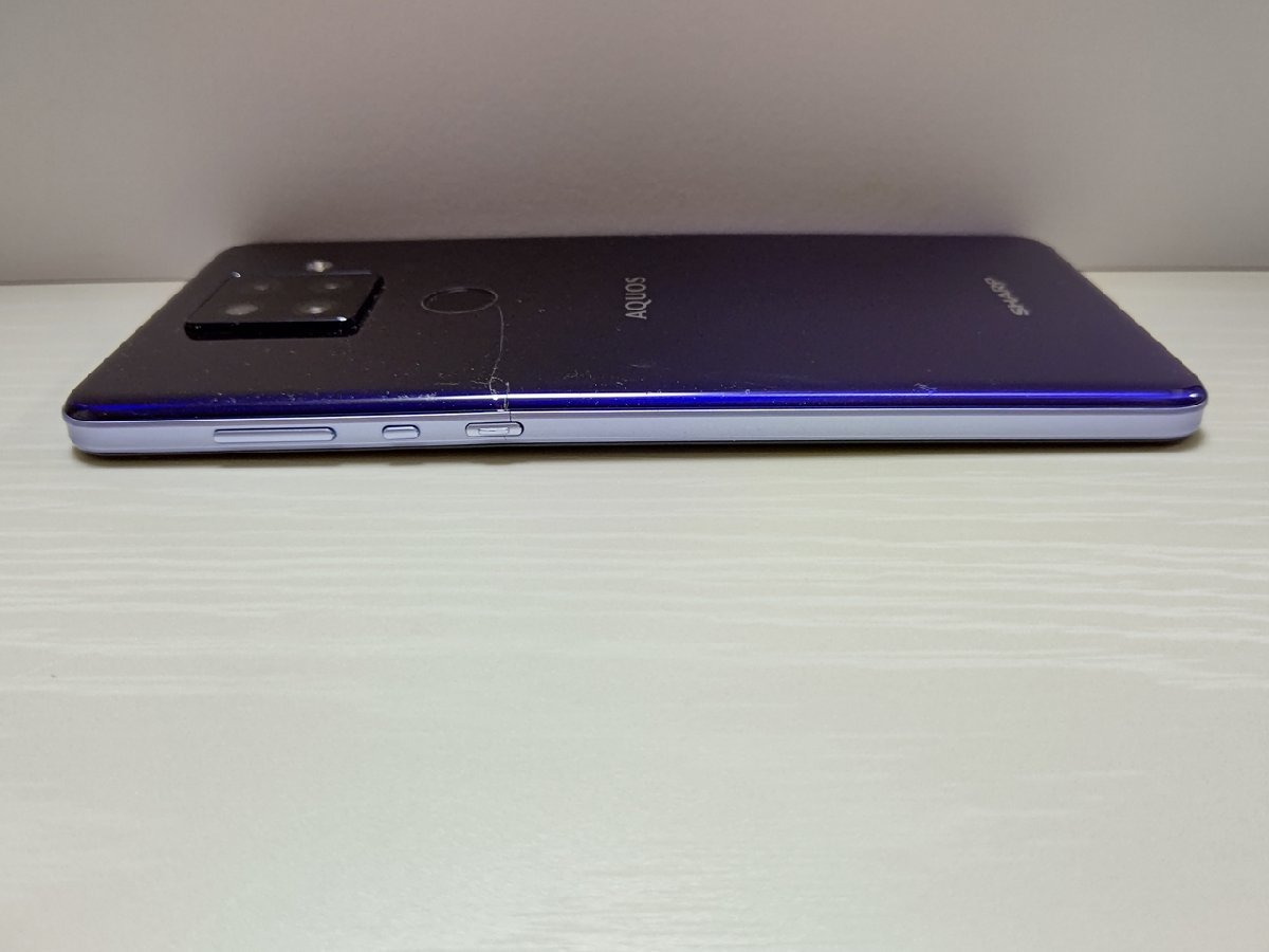 ☆【31139WM】 ジャンク SH-M16 SHARP AQUOS sense4 plus パープル