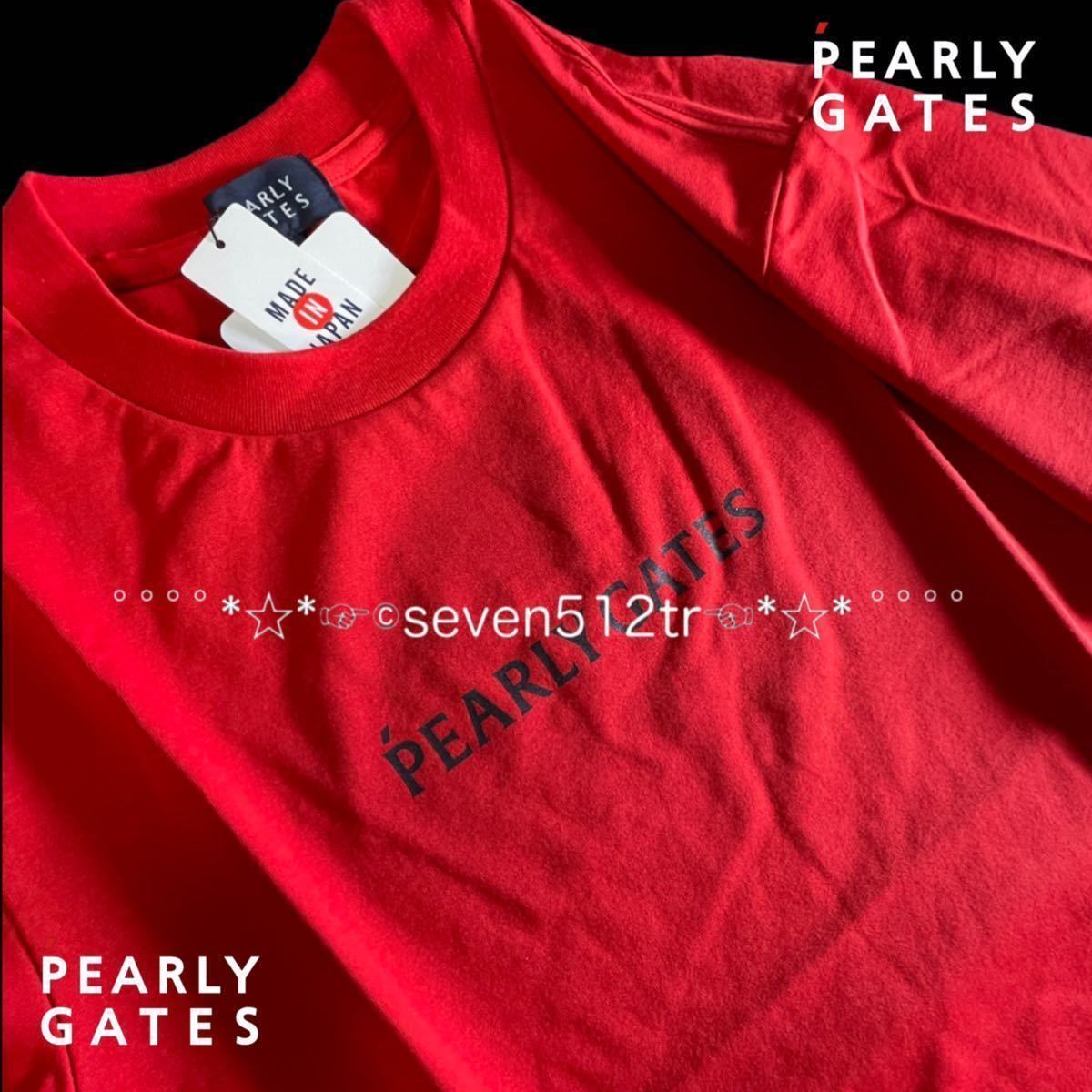 本物 新品 46008115 PEARLY GATESパーリーゲイツ/5(サイズL)超人気 メゾンロゴ半袖Tシャツ 凄くカッコイイ！日本製
