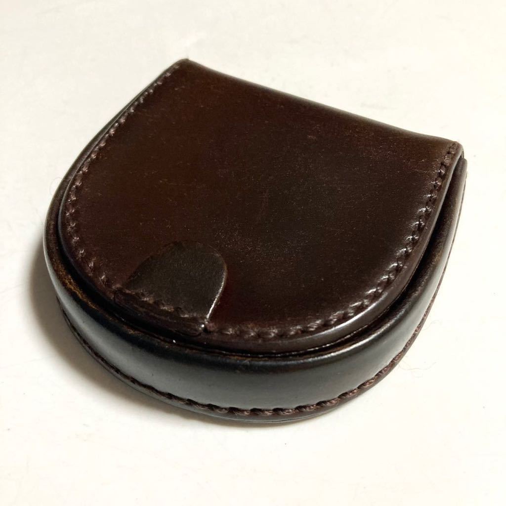 土屋鞄　コードバン　馬蹄型　小銭入れ　コインケース　財布　馬革　日本製　ダークブラウン　定価27500円　