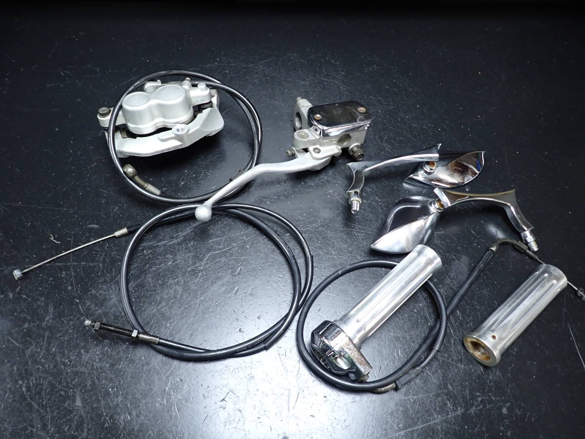 ドラッグスター400 『ロングケーブルセット ブレーキホース・アクセルワイヤー・クラッチケーブル 社外ミラー・キャリパー等』4TR