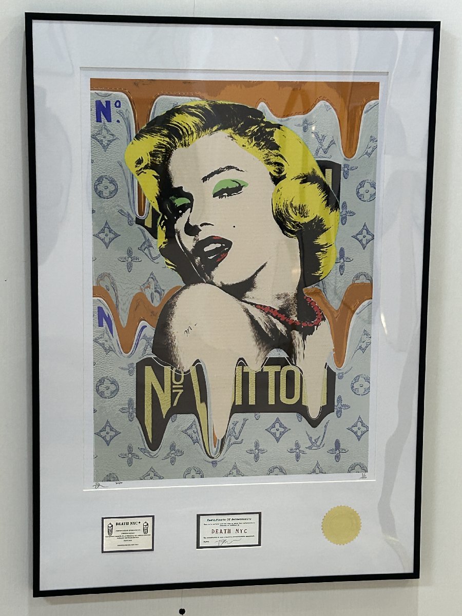 ラスト1！ 世界限定100点正規品DEATH NYC ポップアート　ルイヴィトン 額装 世界限定100枚 DEATH NYC マリリン・モンロー ルイヴィトン DEATH