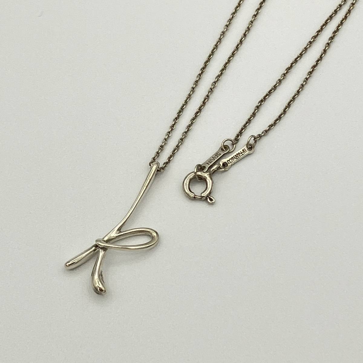 ☆ 1円〜 ティファニー イニシャル K ネックレス ペンダント シルバー 