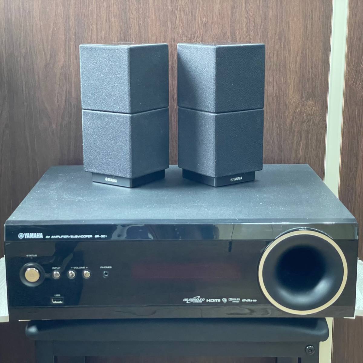 中古品 YAMAHA SR-301 AVアンプ サブウーファー NS-P705 スピーカー