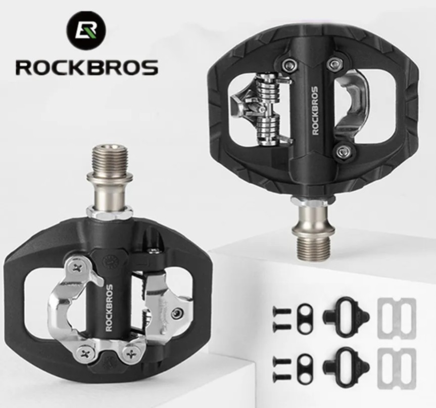 SPDペダル　片面フラット　ROCKBROS 　新品　送料無料 ビンディングペダル