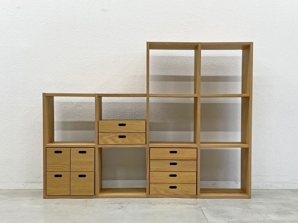 〓 無印良品 MUJI スタッキングシェルフ 3列4段 変形 オーク材