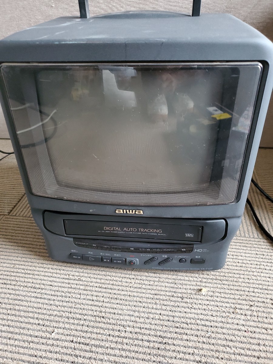 通電、ビデオ入力確認済み aiwa アイワ ブラウン管 テレビデオ VX-T10P