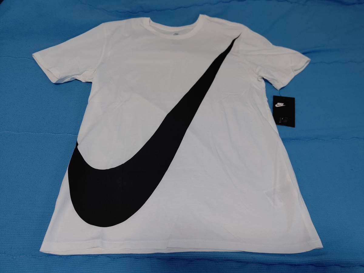 最終出品 新品タグ付 NIKE ビッグスウッシュ Tシャツ 白×黒スウッシュ Lサイズ/ acg jordan tech pack psg big swoosh パリサンジェルマン