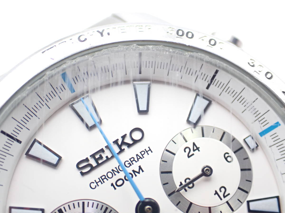 1円～☆稼働品☆SEIKO セイコー 6T63-00D0 QZ クロノグラフ 100M 