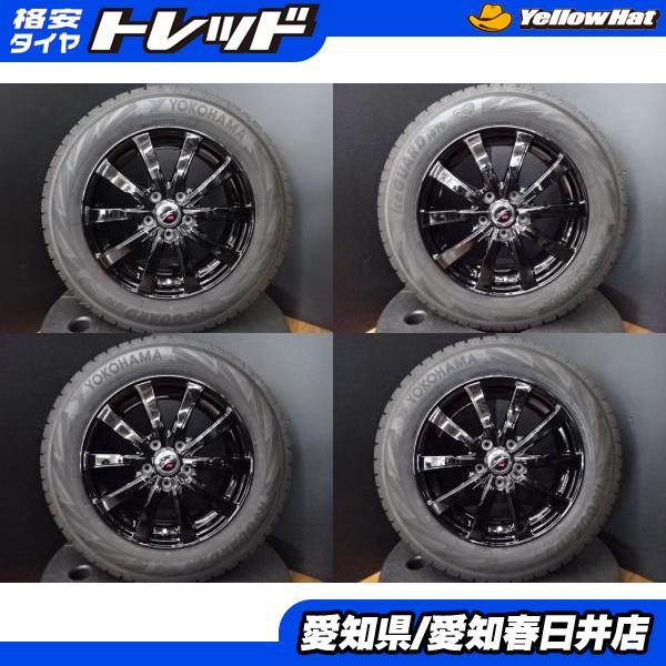 即決 送料無料 中古 美品 スタッドレス ヨコハマ ICEGUARD IG70 215/60R16 日本製 ファングデュエル 16インチ 5穴 114.3 ブラック アルミ