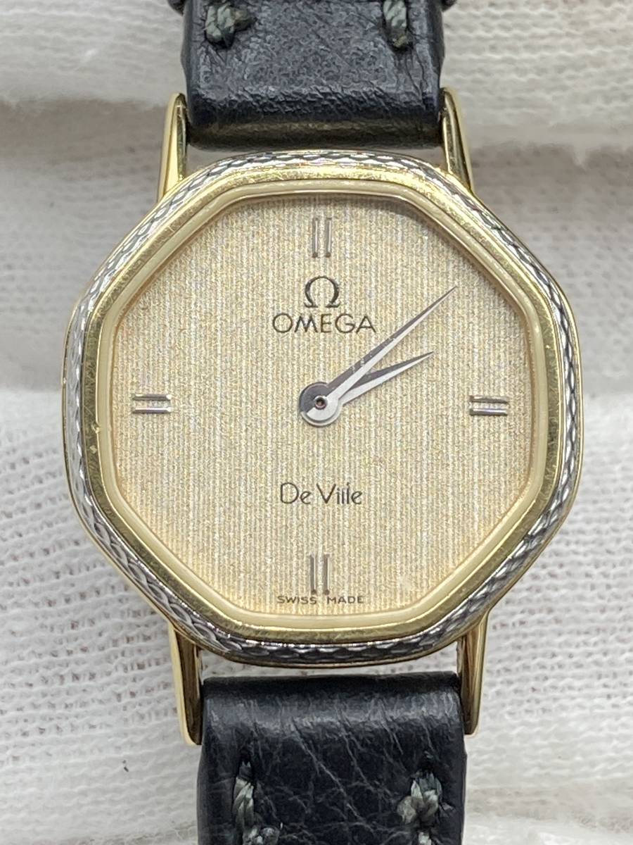 471】不動/OMEGA クオーツ 1387 デビル プッシュ式リューズ コンビ 八