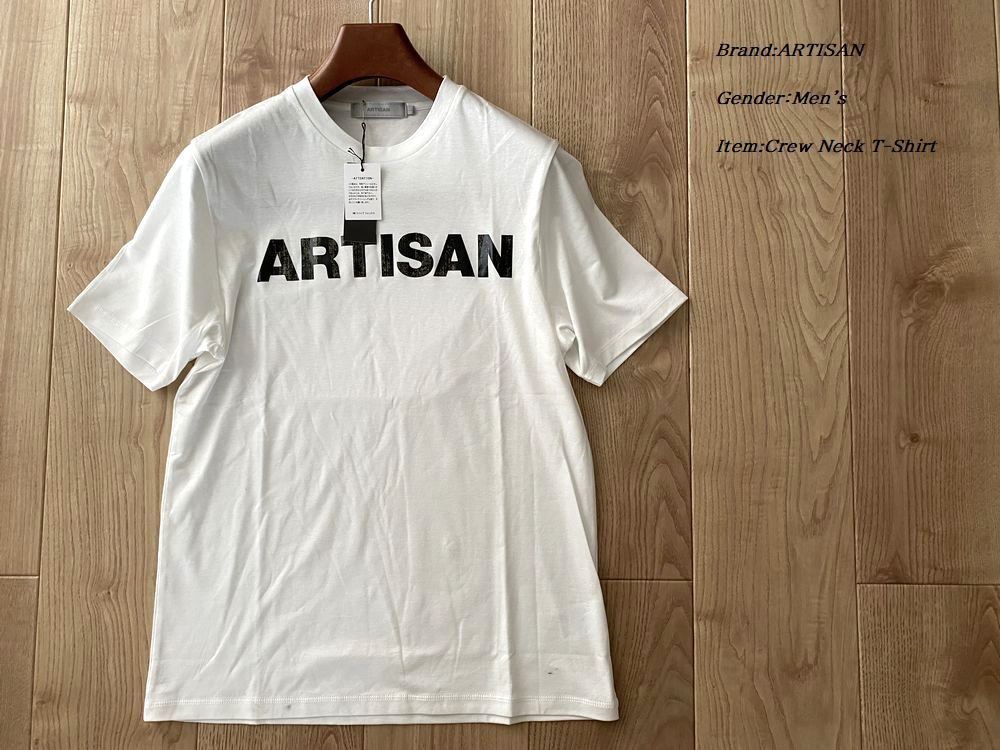 新品 ARTISAN アルチザン 日本製 フライスストレッチ半袖Tシャツ 01ホワイト Mサイズ 42TC08 定価16.500円