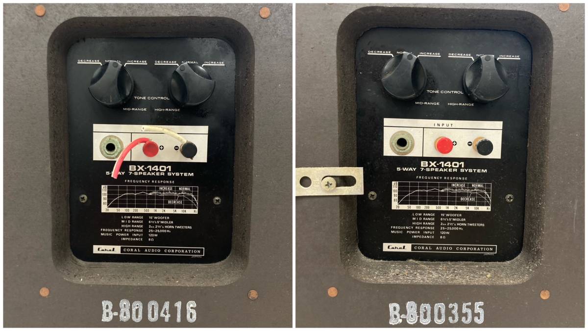 オーディオ〉CORAL コーラル BX-1401 スピーカー ペア 音響機材 【中古 
