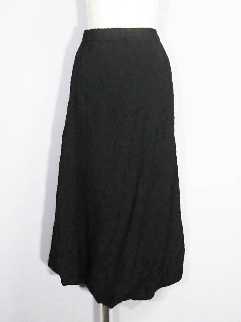 ☆美品2020☆芽風センソユニコ/シルク混ロングバルーンスカート:38/黒ys850