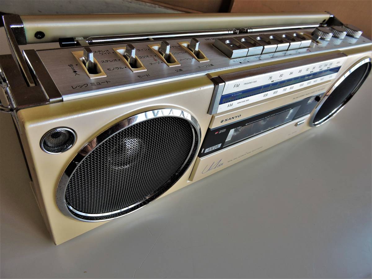 80s SANYO 小型ラジカセ U4 sx MR-U4SX 整備済 動作正常 良音 純正