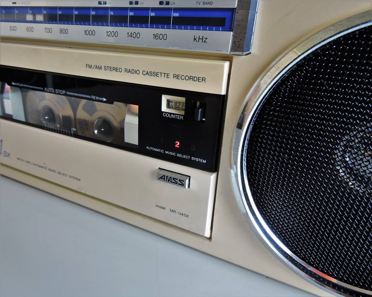 80s SANYO 小型ラジカセ U4 sx MR-U4SX 整備済 動作正常 良音 純正