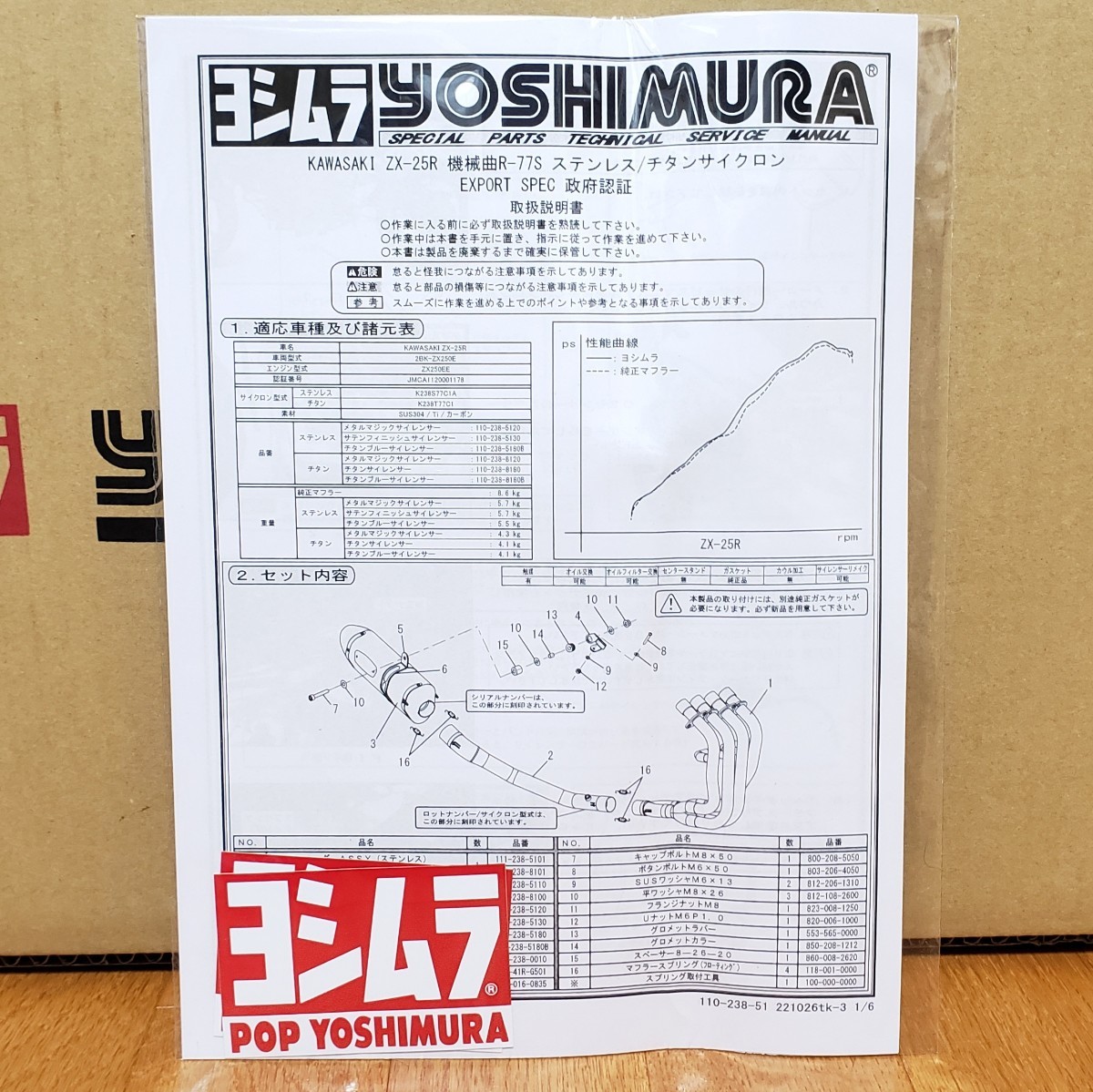 ヨシムラ｜機械曲 R-77S チタンサイクロン│kawasaki ZX-25R│フルエキ