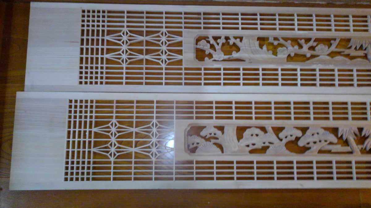 昭和デッドストック 未使用建具 松竹梅 四菱の組子欄間/組格子欄間