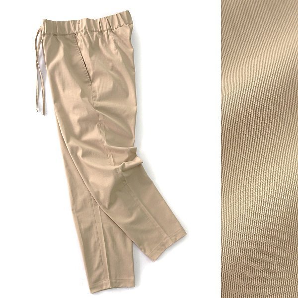 新品 インヘリット 春夏 リネン混 ツイル イージーパンツ M ベージュ 【P28354】 INHERIT メンズ チノパンツ サマー テーパード
