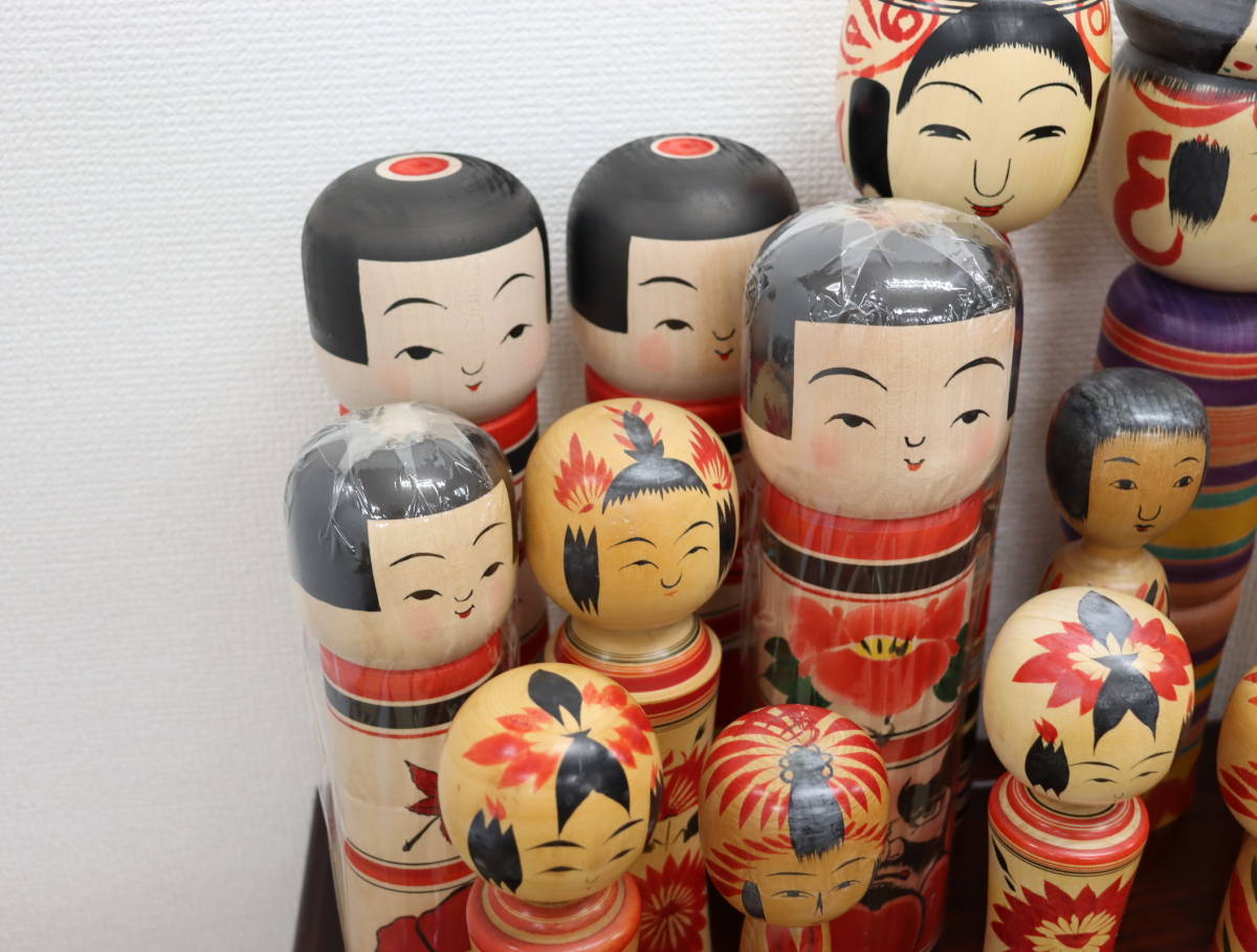 ②昭和レトロ 東北 伝統工芸 郷土玩具 創作 こけし 小芥子 16体 まとめ売り