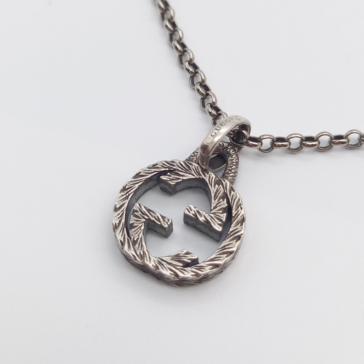 1円 2個セット GUCCI グッチ インターロッキングG ペンダント 