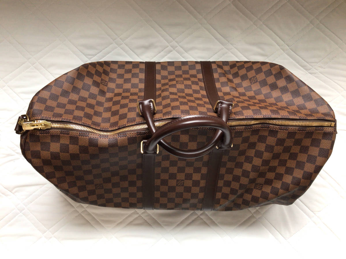 【中古】ルイ・ヴィトン キーポル・バンドリエール 55 ダミエ N41414（美品）
